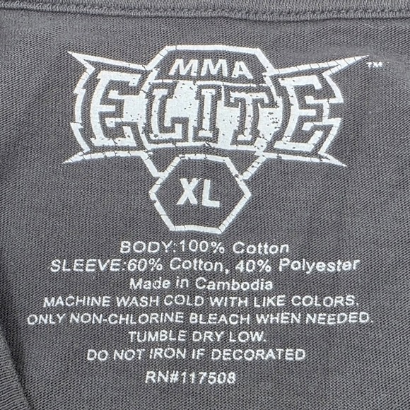 MMA Elite Thermal Shirt Mens XL Waffle Knit Thermal Sleeve Y2K Skulls Cross Rock - Picture 6 of 9